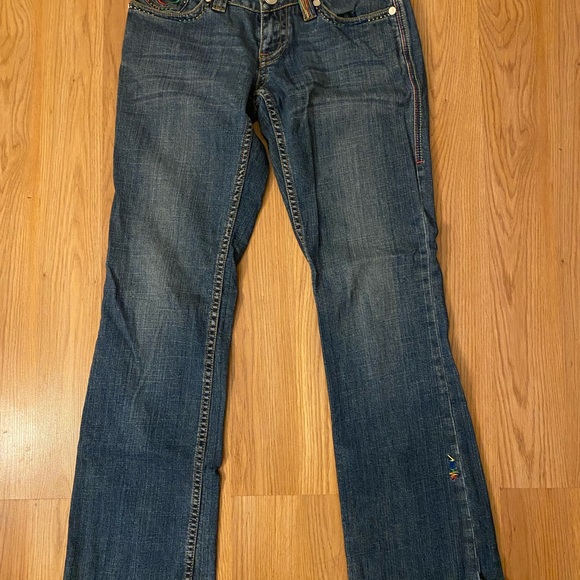 COOGI Australia Y2K Rainbow Embroidered Low-Rise Jeans 5/6 - Picture 2 of 7